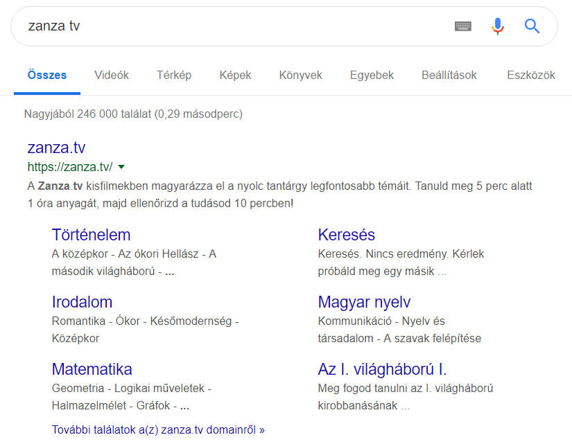 Zanta.tv: 6 millió oldalletöltés 0 forint hirdetéssel - google